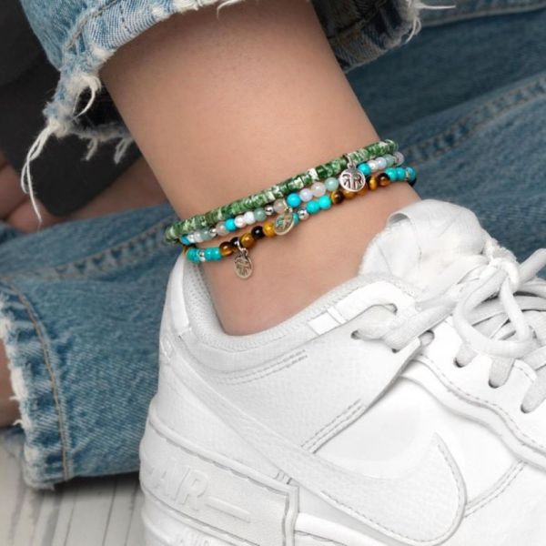 Rebel & Rose Fußkettchen "The Green Deal" RR-AK007-S-S NEU