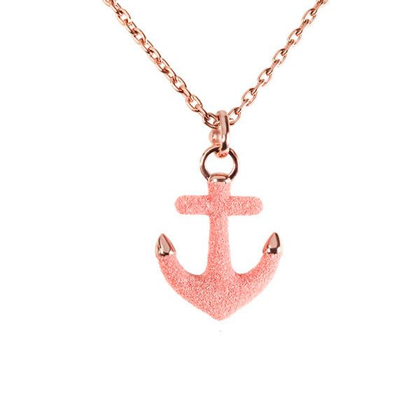 Collier "Anker" Edelstahl Rosé vergoldet Mineralstaub ES90027069 NEU