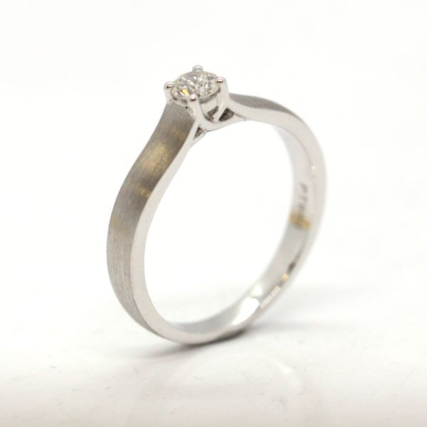 Brillant Ring 900er Platin 0,20 Ct Diamant im Brillantschliff GR 54 NEU