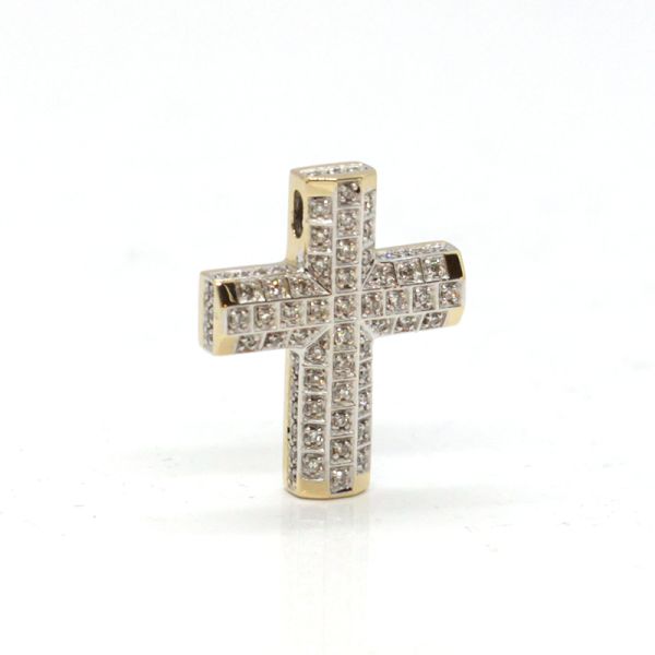 Diamant Kreuz Anhänger 585er Gelbgold ca. 0,38 ct (14013)