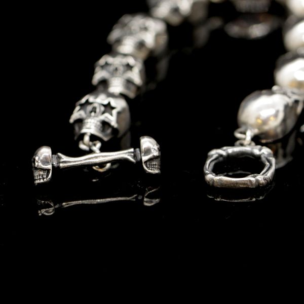 Armband Gliederarmband "STARSKULLS" 925er Silber Knebelverschluss 10 x 220 mm NEU