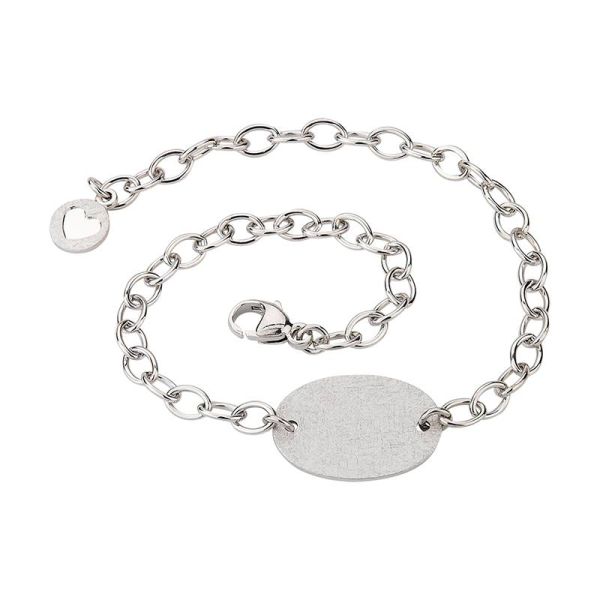 Armband 925er Silber Gravurplatte rhodiniert 20 cm S-00754B NEU