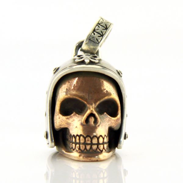 JJJ LA Anhänger Herren "BIKER SKULL BRONCE" 925er Silber Bronze NEU!