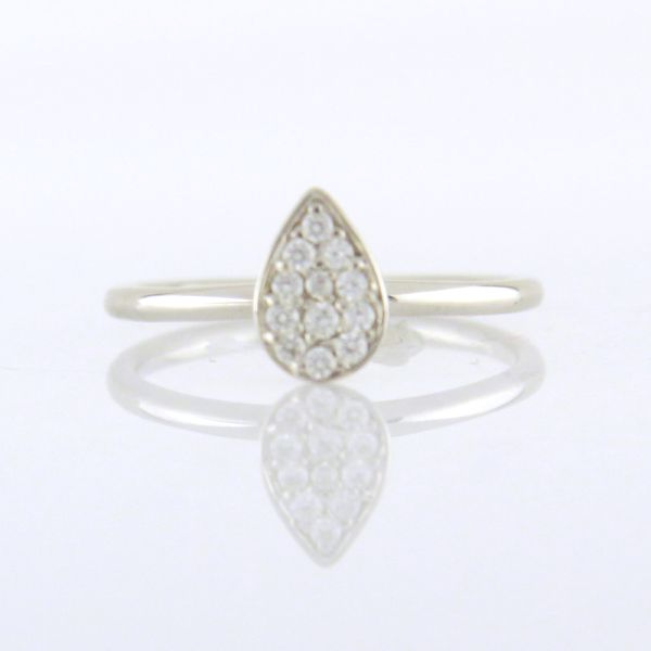 GOOIX Zierlicher Damen Ring Rund 925er Silber Zirkonia GR 54 NEU UVP.: 35,-