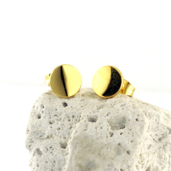 Ohrstecker Damen Edelstahl IP Gold Ø 8 mm ST9-080O NEU