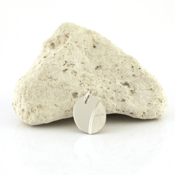 Kreuzanhänger mit Gravurfläche 925er Silber rhodiniert Oval 12x14 mm PR8805A NEU