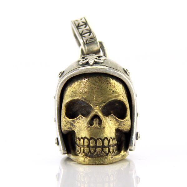 JJJ LA Anhänger Herren "BIKER SKULL GOLD" 925er Silber Bronze goldfarbend NEU