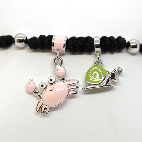 Armband Kinder Zugband "Krebs & Schnecke" 925er Silber emalliert ES90022285 NEU