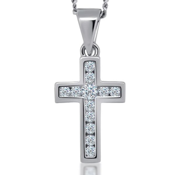 Anhänger Kreuz 925er Silber rhodiniert Kubic Zirkonia BP06172 NEU