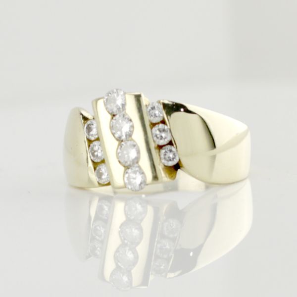 Diamant Damen Ring 750er Gelbgold 0,36 Ct Diamnaten im Brillantschliff GR 58 (6858)