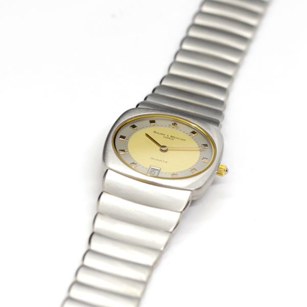 Baume & Mercier Herrenarmband Uhr Quarz Bi Color zweiteiliges Gliederarmband Ref. 5743.3 (15264)