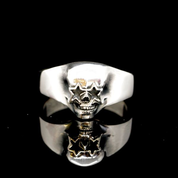 Ring "STAR SKULL" 925er Silber Gr 66 NEU
