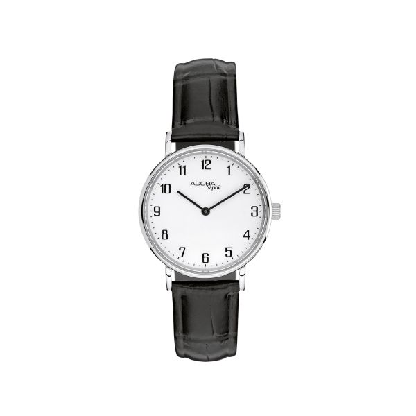 Adora Saphir Unisex Armbanduhr AS4772 Edelstahl Lederband NEU
