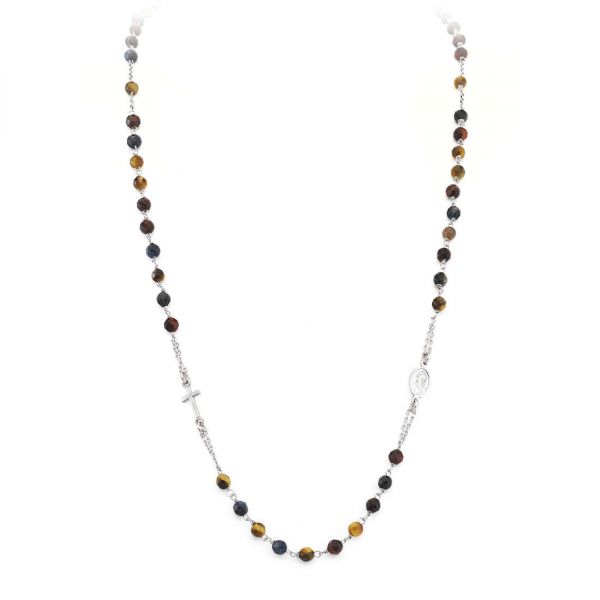 AMEN Collier Damen 925er Silber Tigereye CROBOT3P NEU