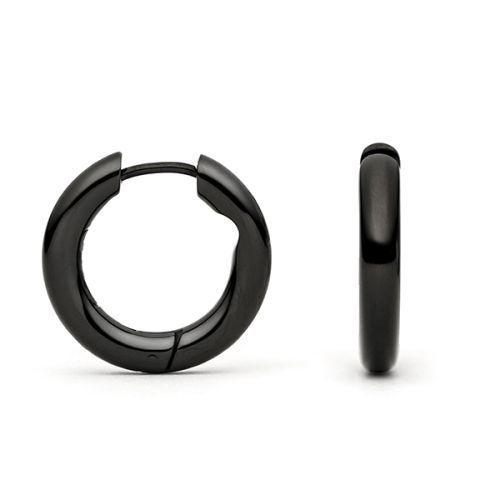 monomania Creolen Klappcreolen DIVAS Unisex Edelstahl schwarz NEU