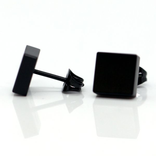 monomania Pure Ohrstecker "Quadrat" Edelstahl PVD Black 8 x 8 mm NEU