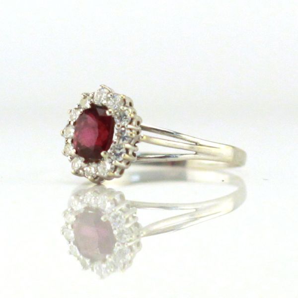 Rubin Diamant Ring 585er Weißgold 1,15 Ct Rubin GR 65