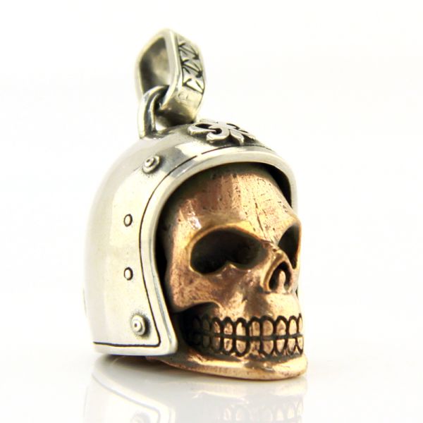 JJJ LA Anhänger Herren "BIKER SKULL BRONCE" 925er Silber Bronze NEU!