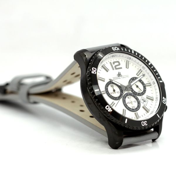 Adora Nautic Herren Chrono Edelstahl IP Balck Ø 44 mm AN2275 NEU