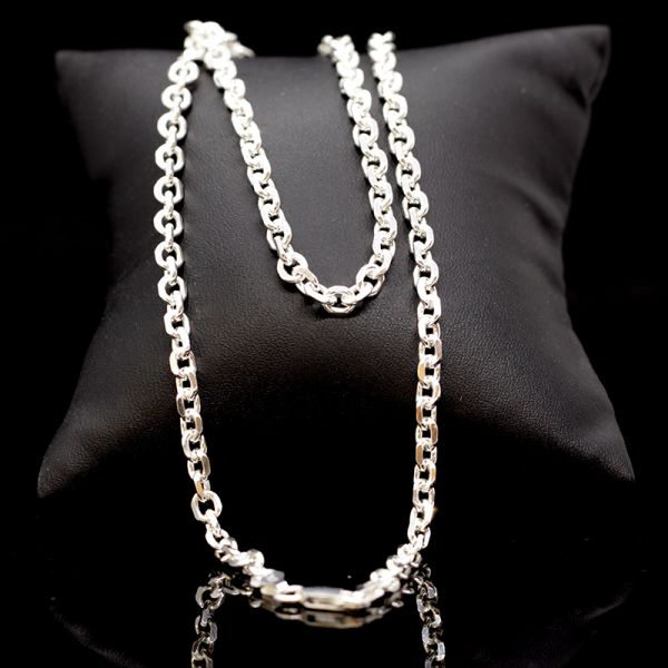 Ankerkette massiv Sterlingsilber 925er Länge 60 cm Stärke 4,5 mm NEU