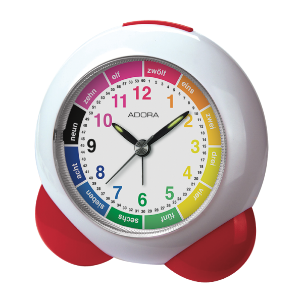 Kinder Quartz Wecker rot Adora Lernuhr PT103-1500-6 NEU