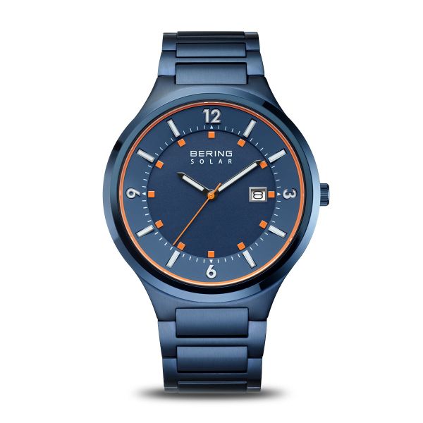 BERING Herren Armbanduhr Solar blau poliert/gebürstet 14442-797 NEU