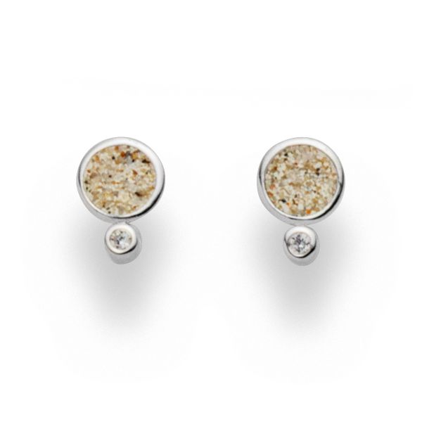 DUR Ohrstecker "Polarstern" 925er Silber rhodiniert Strandsand 6 x 8 mm O5052 NEU