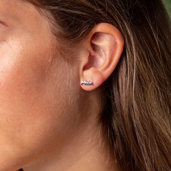 DUR Ohrstecker "Moin" 925er Silber rhodiniert 4,1 x 10,8 mm O5071 NEU