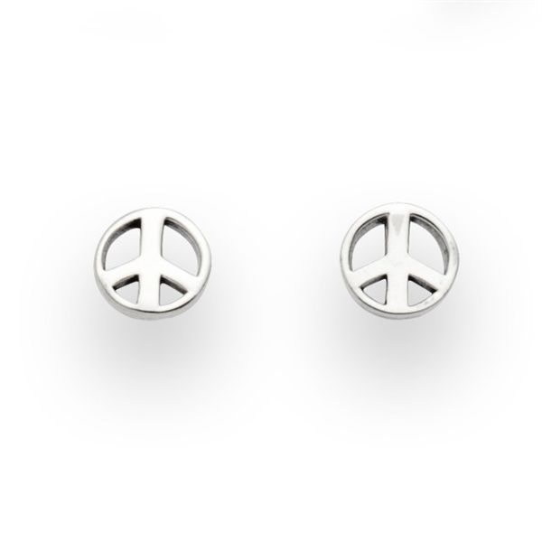 DUR Ohrstecker "PEACE" 925er Silber rhodiniert S1466 NEU