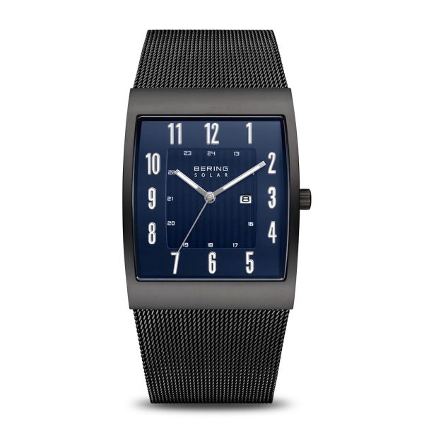 BERING Herren Armbanduhr Solar Solar schwarz gebürstet 16433-127 NEU