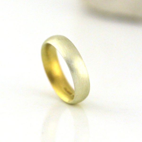 Niessing Ring 750er Gelbgold Weißgold im Verlauf gebürstet / mattiert GR 55