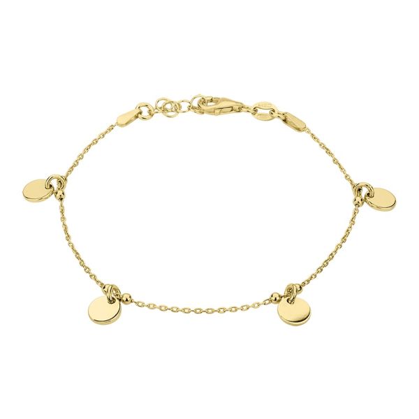 Armband Plättchen 925er Silber Gold plattiert 17 + 2 cm S-01285B NEU