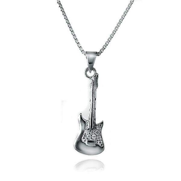 Anhänger "E-Gitarre" 925er Silber Kubic Zirkonia BP04702 NEU