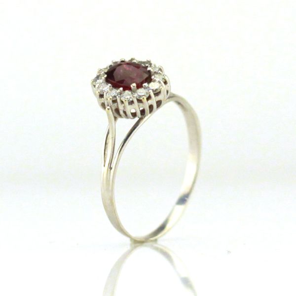 Rubin Diamant Ring 585er Weißgold 1,15 Ct Rubin GR 65