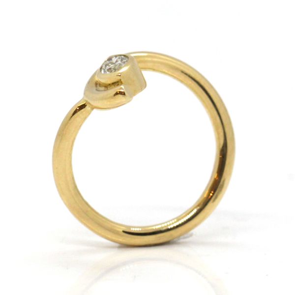 Diamant Ring Handarbeit 750er Gelbgold ca. 0,35 Ct Diamant im Navette GR 54 (15034)