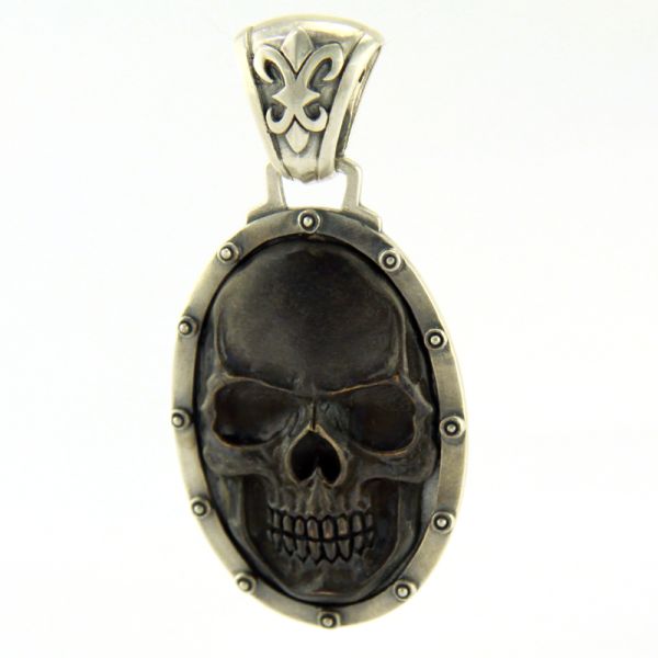 JJJ LA Anhänger "BIG SKULL BLACK" 925er Silber Bronze geschwärzt Herren NEU