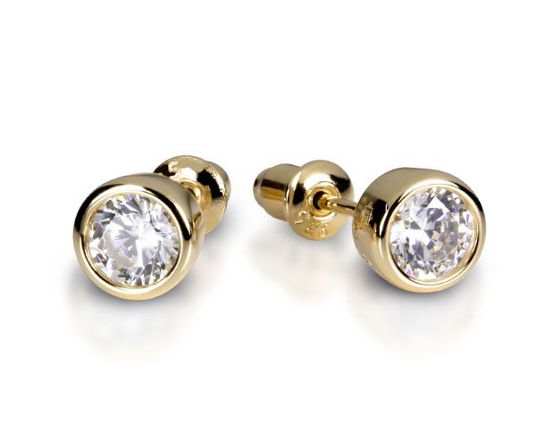 Ohrstecker "SOLITÄR" 925er Silber vergoldet 5 mm Zirkonia ES90027285 NEU