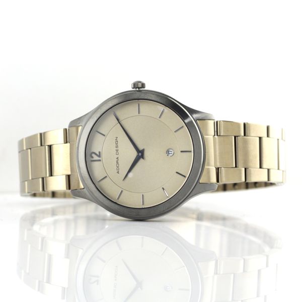 Adora Design Armbanduhr Edelstahl IP Gun Bronze Ø 41 mm AD8404 NEU