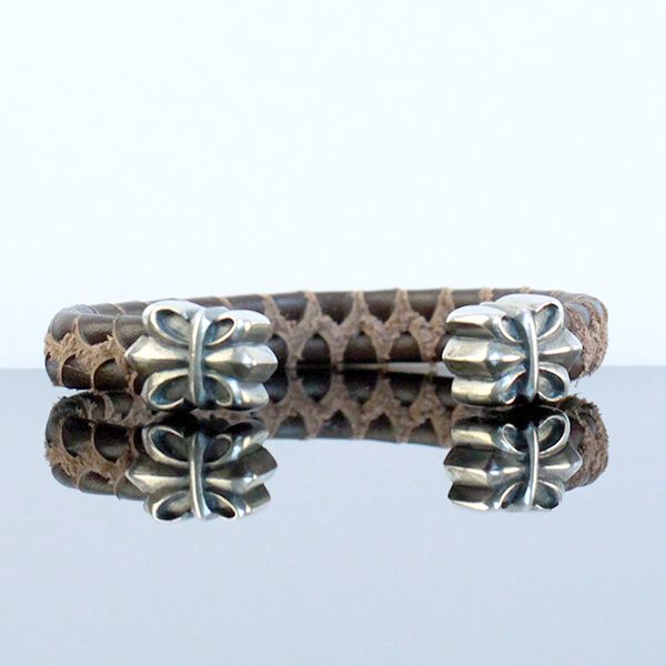 JJJ LA Leder Armspange "LILY" kombiniert mit 925er Silber 190 mm braun