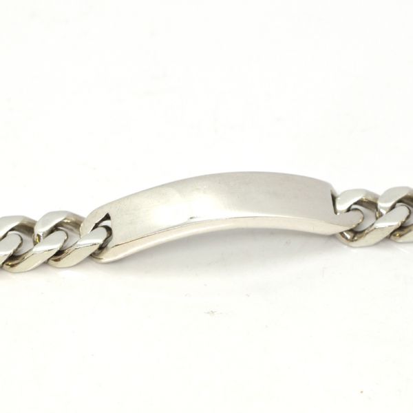 Panzer Ident Armband Flachpanzer massiv 835er Silber 220 mm 91 Gramm