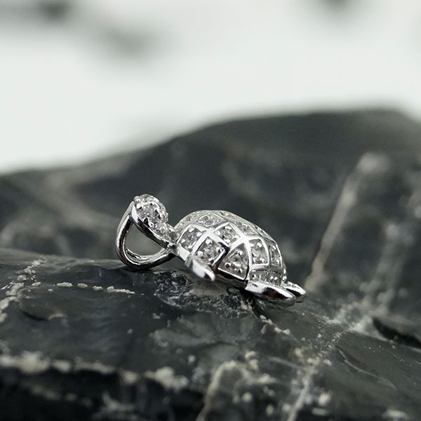 Anhänger "Schildkröte" 925er Silber rhodiniert Kubic Zirkonia BP06377