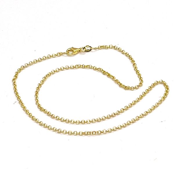 Halskette Erbskette 925er Sterling Silber vergoldet 50 cm / 2,3 mm Breit NEU