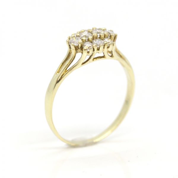 Diamant Ring 585er Gelbgold 10 Diamanten im Brillantschliff 0,5 Ct GR 60 (6798)