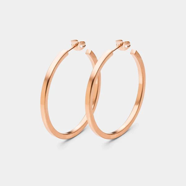 monomania Ohrstecker Creolen Edelstahl PVD Rosé glänzend ø 41 mm 31330RG NEU