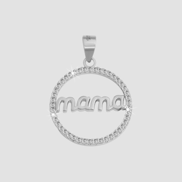 Anhänger MAMA "Ommy" 925er Silber rhodiniert Zirkonia 5310080-001 NEU