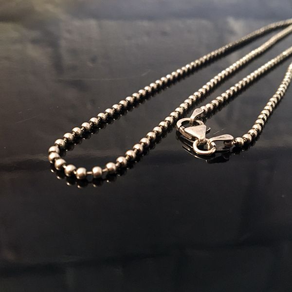 JJJ LA Halskette "BALL & CHAIN" Kugelkette 925er Silber Ø 2 mm 60 cm lang