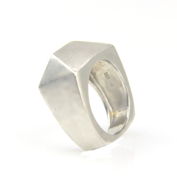 Damen Ring Phantasie Form synthetischer Saphir 925er Silber GR 55 (248)