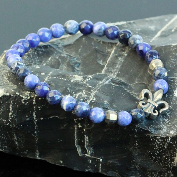 JJJ LA Achat Armband "LILY" 4 mm Achat Kugeln facetiert