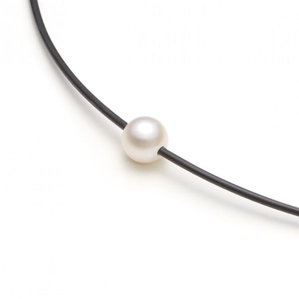 monomania Collier Süßwasserperle Ø 8 mm 1 Strang Kautschuk 42 cm NEU