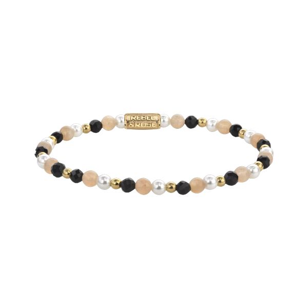 Rebel & Rose Armband "Black Glam Rocks Party" 4 mm RR-40154-S-S 16,5 cm NEU